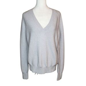 The Reset R Label 100% Wool Gray V Neck Sweater Size Small